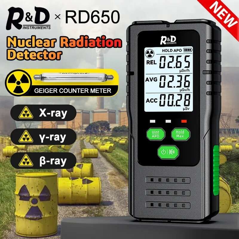 RD650 Geiger Counter Nuclear Radiation Detector X-ray -ray -ray Radioactivity Tester Marble Detector