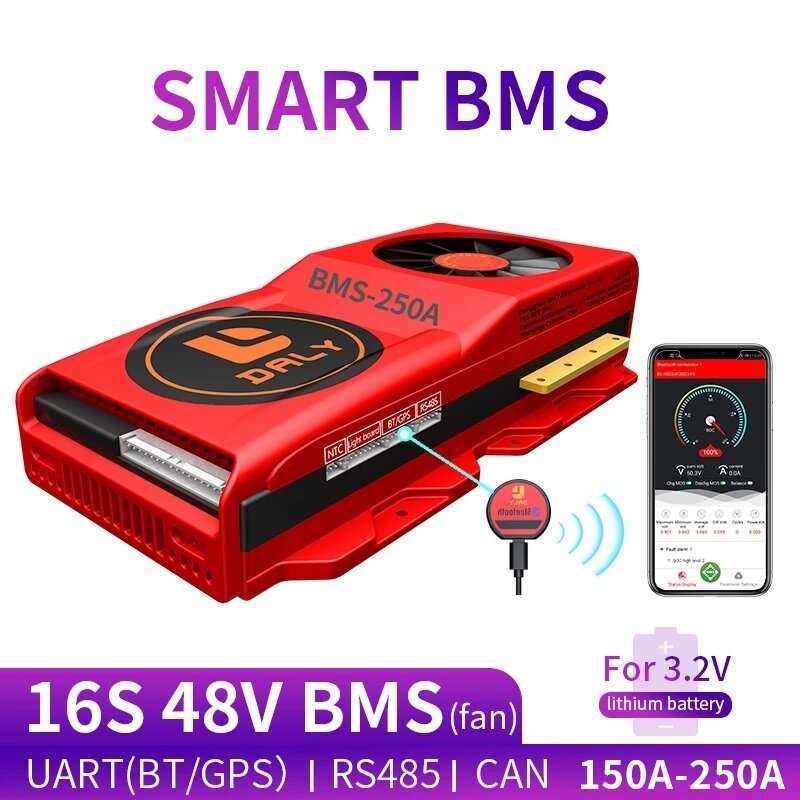 DALY BMS 16S 48V 150A 200A 250A Bluetooth 485 to USB Device CAN NTC UART Software Li-on Battery Prot