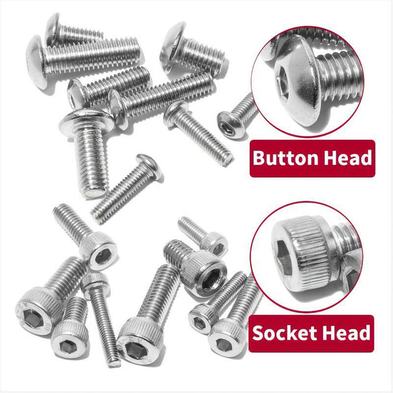 1080pcs Nuts And Bolts Assortment Kit M3 M4 M5 M6 Screw Set Button Head & Socket Head Metric Screws