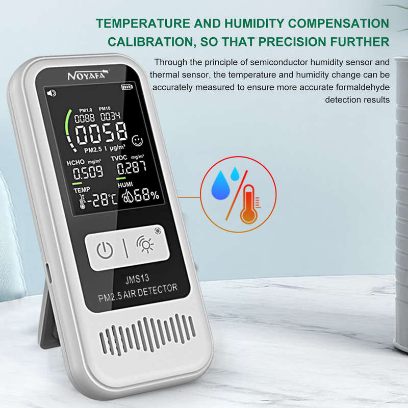 Noyafa Jms13 6 In 1 Multifunctional Air Discover HCHO CO2 PM2.5 PM1.0 Humidity Monitor Lcd Display S