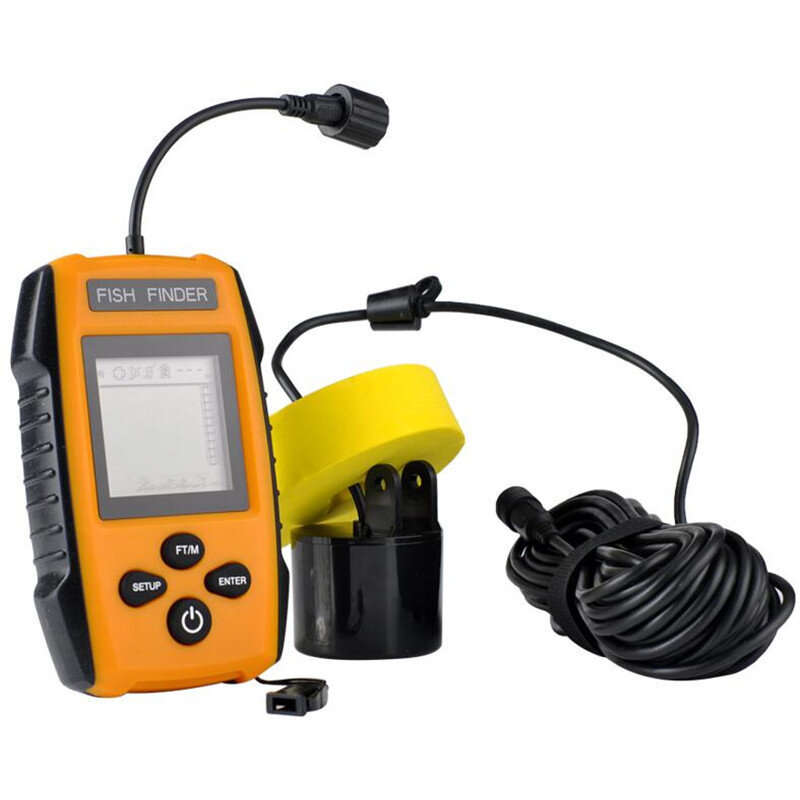 TL88E Portable Fish Finder Real-time Sonar Sensor LCD Display Water Depth Fish Location 200kHz Ultra