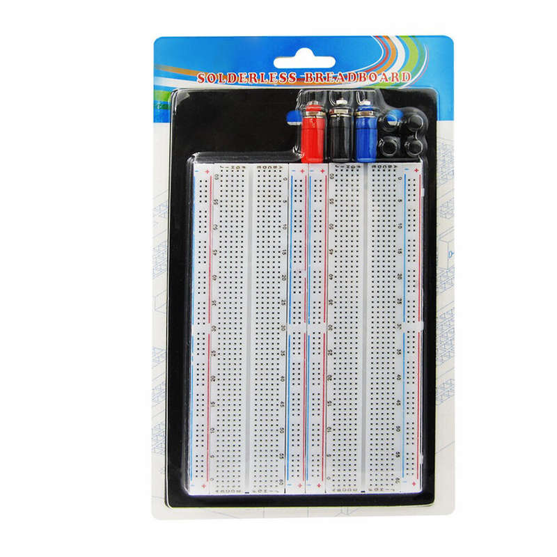 1660 Hole Breadboard Experimental Bench Solderless Circuit Test Version Recyclable Black Aluminium P