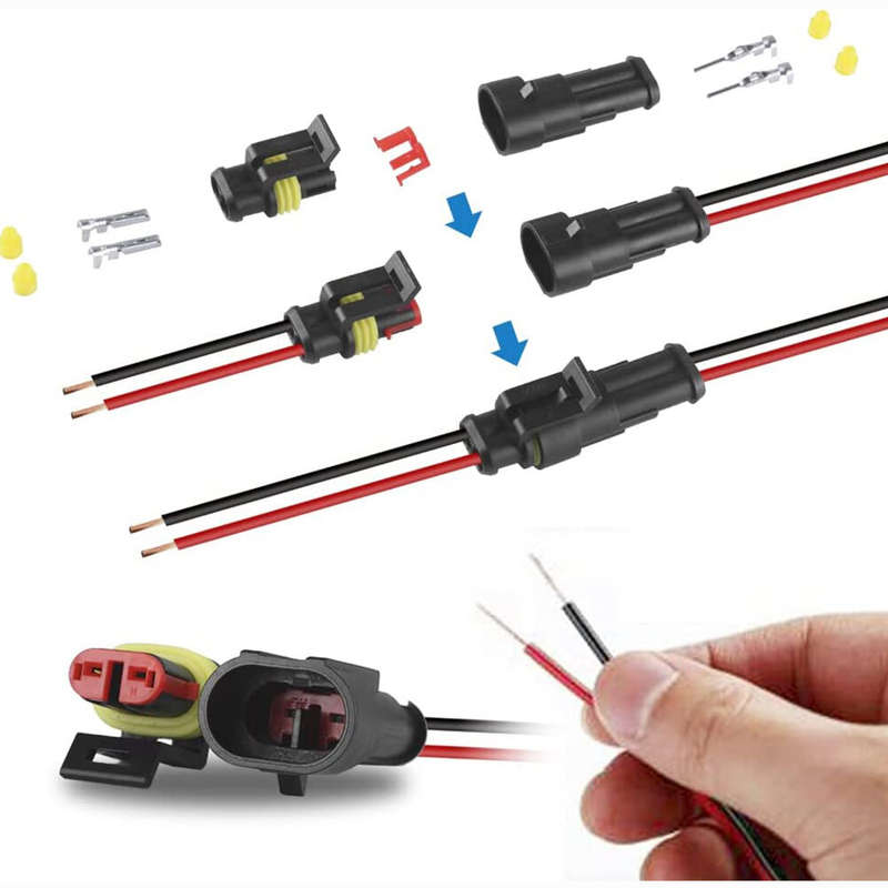 240Pcs 20 Kits 2 Pin Connector Automotive Electrical Connectors Quick Connect 2 Pin Wire Connectors