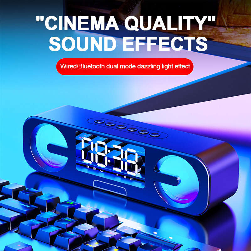 S07 5W bluetooth 5.0 Speaker Portable Speaker 360 Surround 4D Stereo Sound Ambient Light 1200mAh Bat