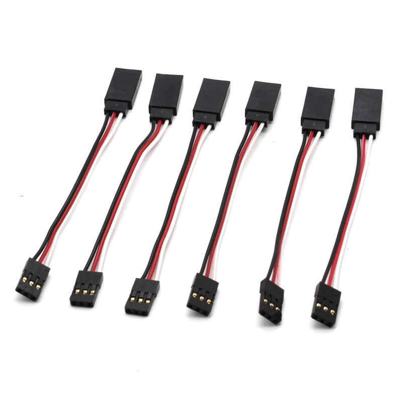 10 PCS JR Plug Male to Female Servo Extension Cable 3P 100mm 30Core for Futaba and JR Servos / RC Ca