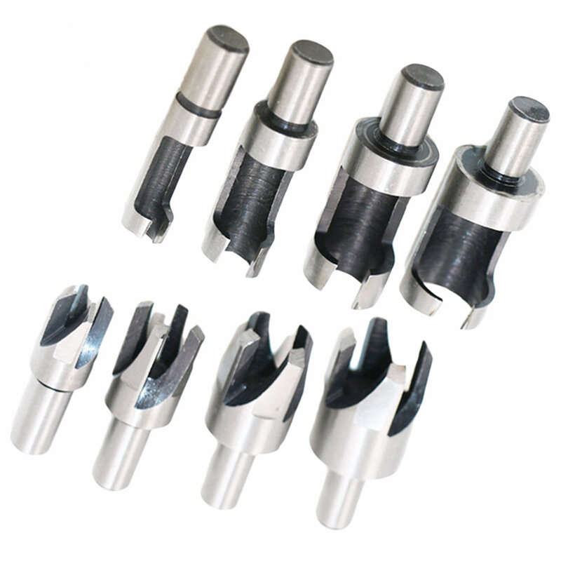 8PCS HSS Cork Drill Bit Set Wood Plug Cutter Drill Cutting Tool Drill Bit Set Bored Hole Tenon Drill