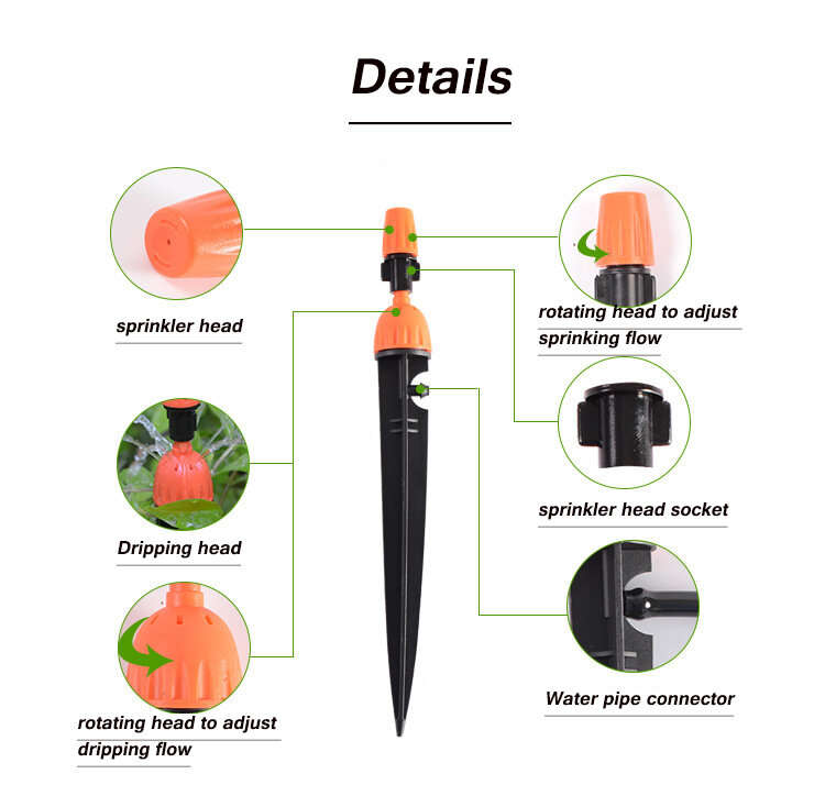 10pcs Adjustable Dripping Sprinkler Water Irrigation System Outdoor Cooling Greenhouse Planting Gard