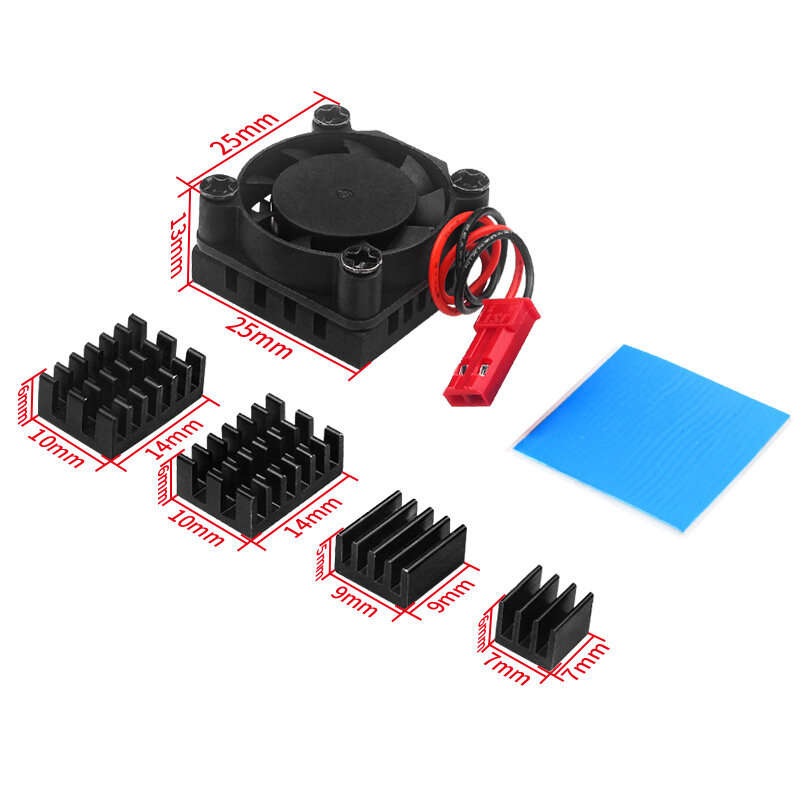 Orange Pi 5 Plus Cooling Fan Aluminum Heat Sink Dissipation with Thermal Pads CPU Chip Cooling for O