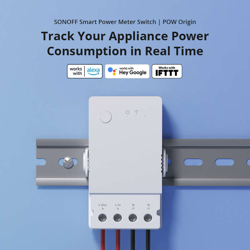 SONOFF Pow Origin 16A Wifi Smart Power Meter Switch Overload Protector Relay Device Energy Monitorin