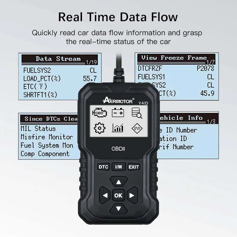 V410 ELM327 Car Fault Diagnostic Tool Automobile OBD2 Scanner Car OBD2 Code Reader ELM327 Multi-lang