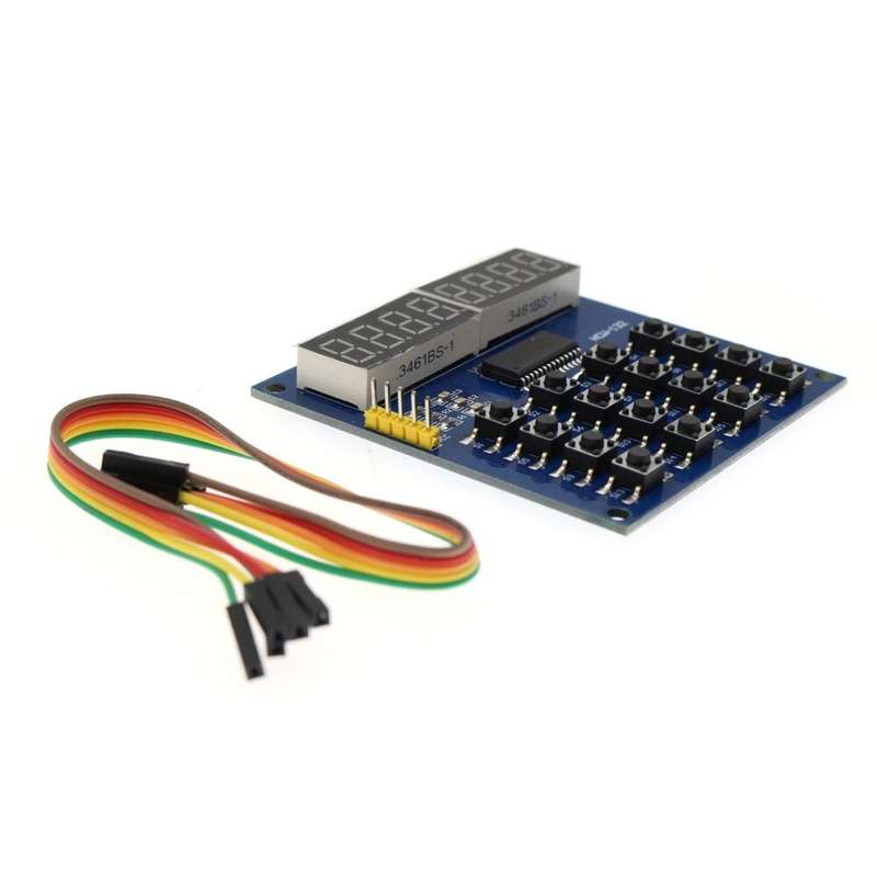 TM1638 3-Wire 16 Keys 8 Bits Keyboard Buttons Display Module Digital Tube Board Scan And Key LED Gee