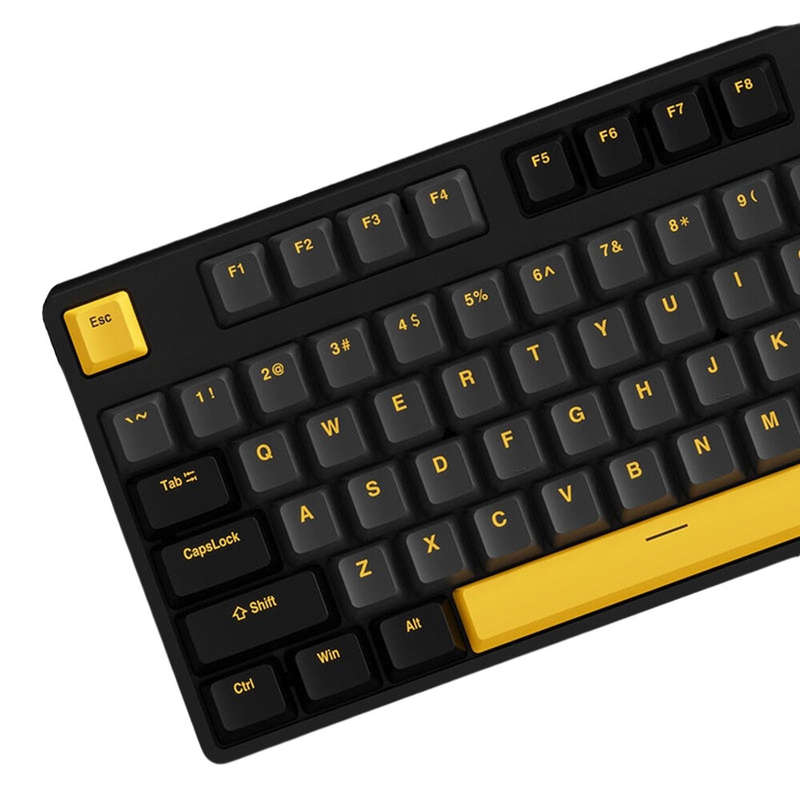DAGK 124 Keys Black Gold/Bauhinia PBT Keycap Set OEM Profile Two Color Injection Molding Custom Keyc