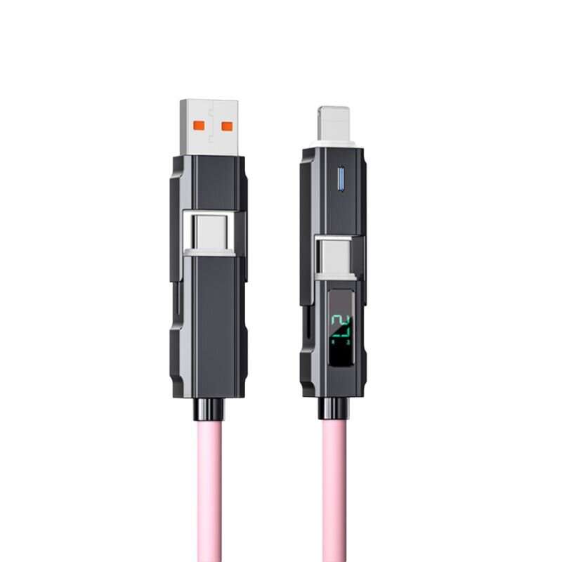 Orange - Multifunctional 4 in 1 Fast Charging USB Type C Cable for Phone Xiaomi High-Speed Data Tran