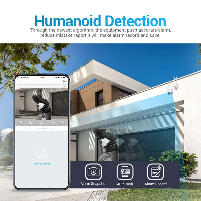 ESCAM QF800 8MP Pan/Tilt AI Humanoid Detection Auto Tracking Cloud Storage Waterproof WiFi IP Camera