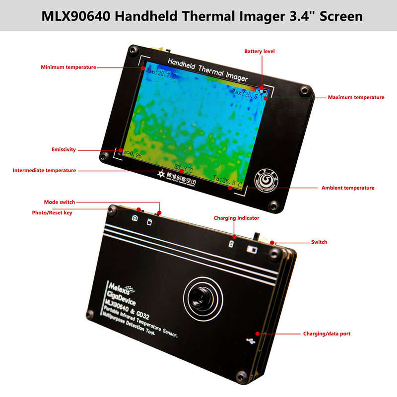 MLX90640 Infrared Thermal Imaging DIY Thermal Imager Temperature Sensor Electronic Maintenance Equip