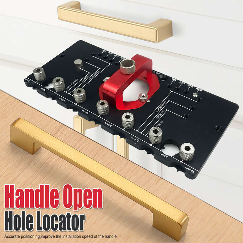 35mm Hinge Punch Locator Hinge Jig Cabinet Hardware Jig Shelf Pin Drill Guide Aluminum Alloy Hole Op