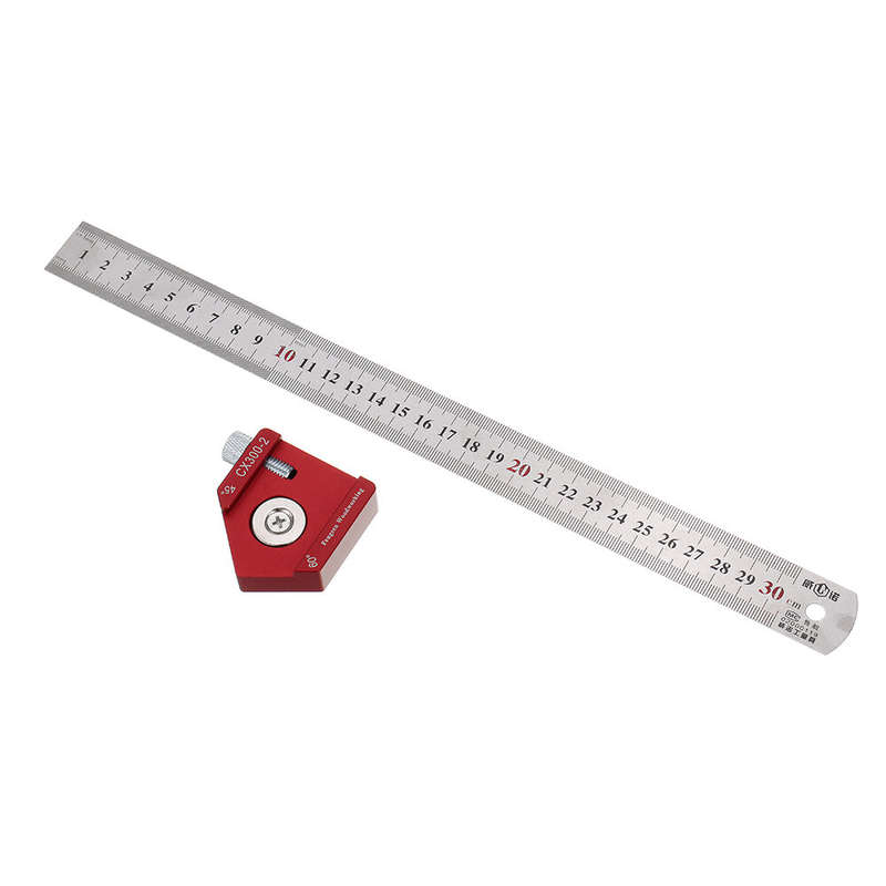Drillpro CX300-2 Adjustable 45/90 Degree Metric and Inch Line Scribe Ruler Positioning Measuring Rul