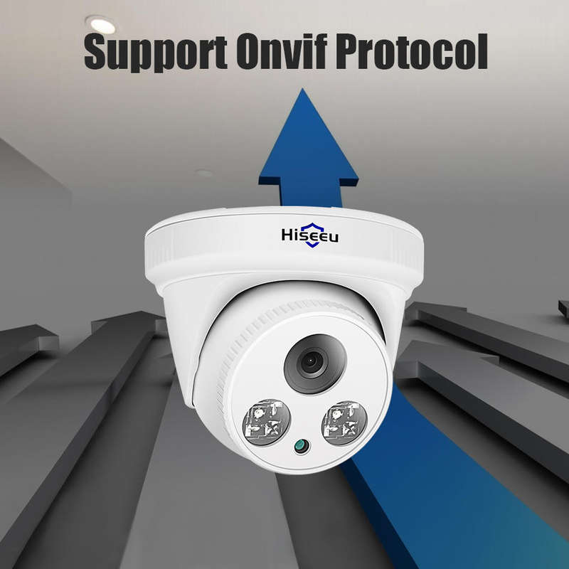 Hiseeu HC615-P-3.6 5MP 1920P POE IP Camera H.265 Audio Dome Camera ONVIF Motion Detect for PoE NVR A