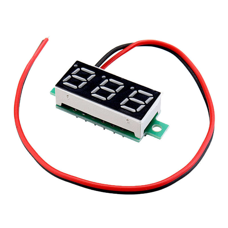 5pcs 0.28 Inch Two-wire 2.5-30V Digital Red Display DC Voltmeter Adjustable Voltage Meter