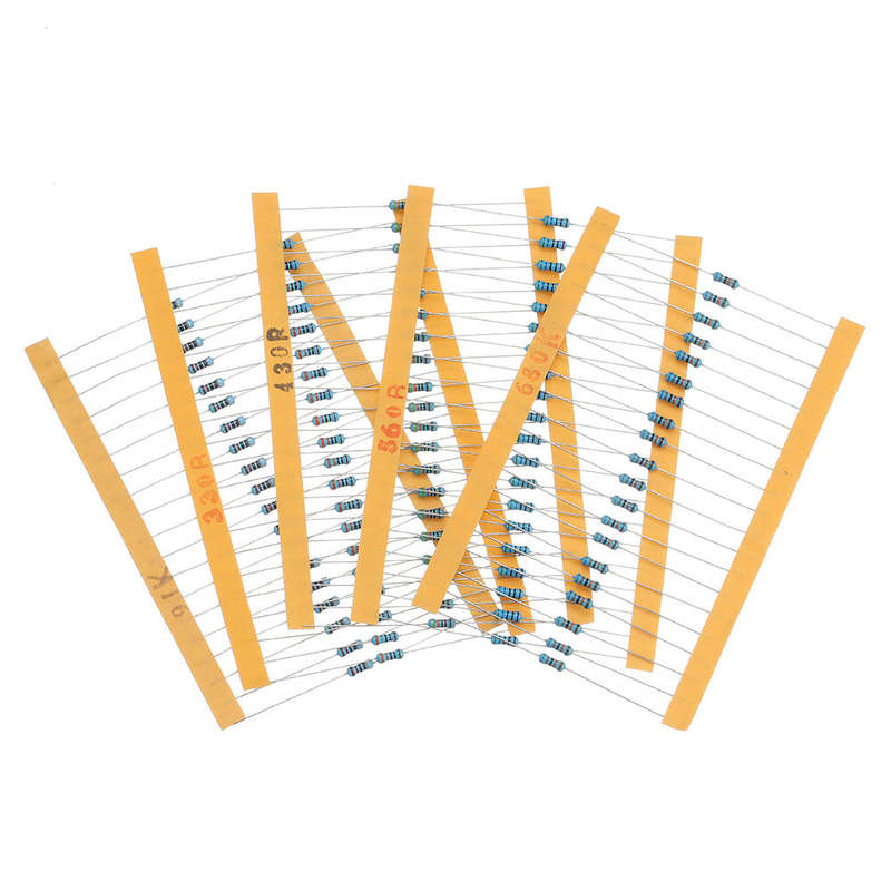 2600pcs 130 Values 1/4W 0.25W 1% Metal Film Resistors Assorted Pack Kit Set Lot Resistors Assortment