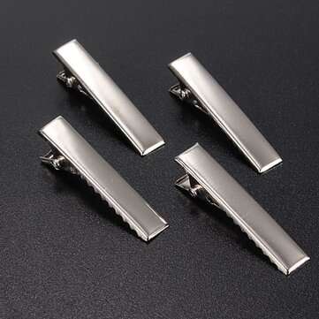 50Pcs Metal Silver Alligator Prong Hair Clips Accessories