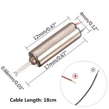 5pcs DC 3.7V 66000RPM Wired Micro Coreless Motor for Model Toy