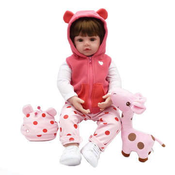 19" Lifelike Silicone Vinyl Reborn Baby Dolls Realistic Newborn Girl Doll Gifts