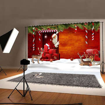7x5ft Christmas Elk Gift Santa Claus Photography Backdrop Studio Prop Background