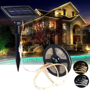 5M SMD2835 Waterproof Solar Powered LED Strip Light for Christmas Outdoor Gard... (LIGHT: WARMWHITE)
