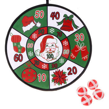 Ball Throw Dart Board Toys Set Christmas Decorations Fabric Dart Board Game with ... (COLOR.: GREEN)