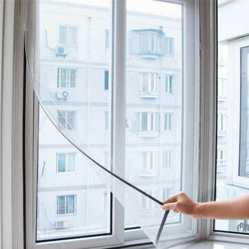 Mosquito Insect Window Net Mesh Screen Room Cortains Protector Fly Scree... (SIZE: L | COLOR: BLACK)