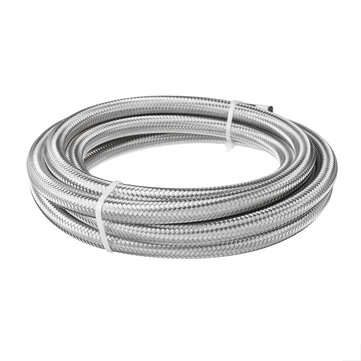 AN3 AN4 AN6 AN8 AN10 8FT 243.84cm Fuel Hose Oil Gas Line PTFE Stainless Steel Braided (SIZE: #8)
