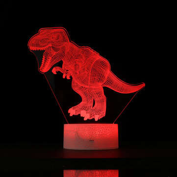 USB/Battery Powered 3D Children Kids Night Light Lamp Dinosaur Toys Boys 16 Colors Changing LED Remo