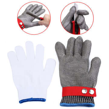 Safety Cut Stab Resistant Stainless Steel Metal Mesh Gloves Grade 5