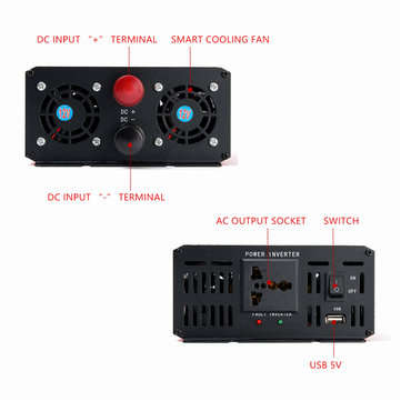 DC 12V to AC 220V 2500W Electronic Modified Sine Wave Inverter Power Inverter