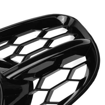 Glossy Black Honeycomb Fog Light Grille Cover For Audi A4 B7 S-Line S4 2005-2008
