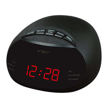 VST ST-8 EU Led Digital Radio Alarm Clock With Blue Red Green Backlight Two Groups ... (COLOR.: RED)