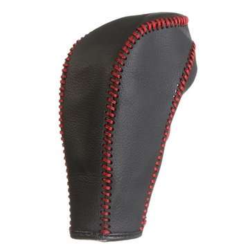 Black Genuine Leather Gear Shift Knob Cover for Chevrolet Cruze Captiva 2013 2012 2011 (COLOR.: RED)