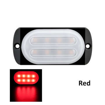 24W 12-24V 8LEDs Strobe Light Lamp Truck Light Guide Car Side Light RV (COLOR.: RED)