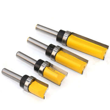 Drillpro 8mm Shank Template Trim Hinge Mortising Router Bit Bearing Straight End Mill ... (SIZE: 2#)