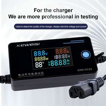 KEWEISI KWS-DC22 Electric Vehicle Charger Detector Digital Voltmeter Ammeter Wattmeter Voltage Curre