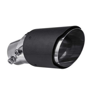 63mm Adjustable Angle Car Exhaust Muffler Pipe Tip Cover 100% Carbon Fiber Matte Black