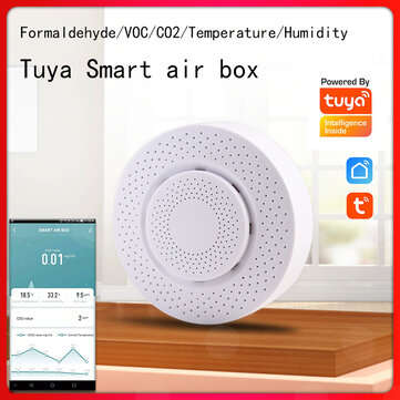 RSH Tuya Smart Wifi Air Box APP Remote Control Formaldehyde/VOC/CO2/Temperature/Humidity Detector