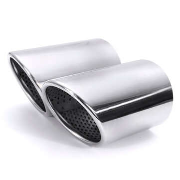 Stainless Steel Car Exhaust Muffler Tail Pipe Tip Pair For Audi Q5 A1 A3 A5 A4 B8 (COLOR: SILVER)