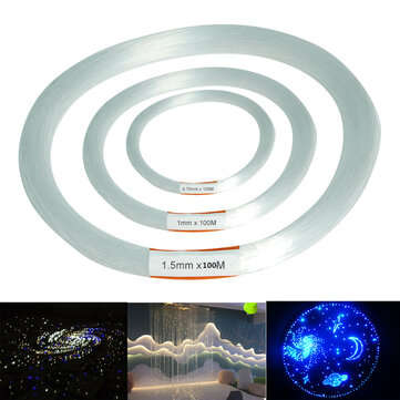 100m PMMA Clear Plastic Fiber Optic Cable End Grow Led Light Decorations 0.75 / 1 /... (SIZE: 0.7MM)