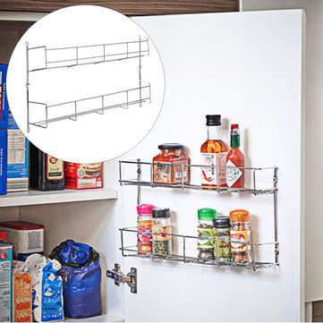 2 Tier Kitchen Spice Rack Cupboard Organizer Wall Mount Storage Pantry Eggs Holder