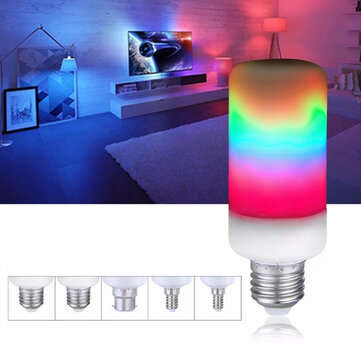 E27 E14 E26 E12 B22 7W Flame Effect 2835SMD 3 Modes LED Rainbow Light Bulb AC85-265V  (BASE: E27)