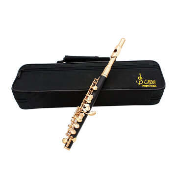 SLADE C Key Tone Half-Size Flute Piccolo Cupronickel Silver Plated With Cleaning St... (COLOR: GOLD)