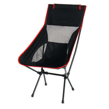 Outdoor Camping Chair Oxford Cloth Portable Folding Lengthen Camping Ultralight C... (COLOR.: BLACK)