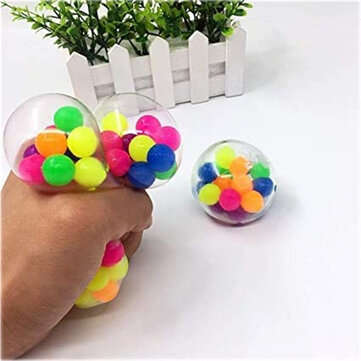 Stress Relief DNA Squeeze Balls Rainbow Stress Ball Clear Silicone Sensory Squeeze Balls for Stress-
